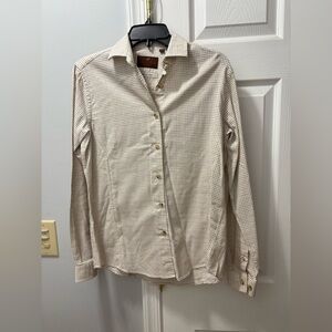 Women’s Laksen Allie Cotton/Wool Beige/Purple Checked Shirt Size EU 36/ Small